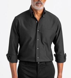 Proper Cloth Mens Pima Oxford Dress Shirt Size 15 Charcoal Gray Business Office
